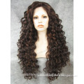 Long curly hair elegant natural brown synthetic hair for dolls